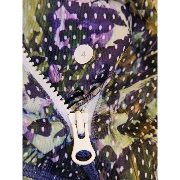 Lululemon Zip Up Athletic Jacket Size 4 Floral Print - Picture 5 of 6